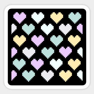 Pixel Pastel Hearts Sticker